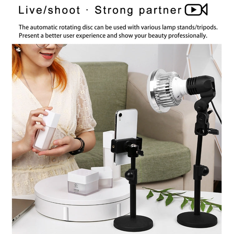 22cm Electric Rotating Display Stand Video Shooting Props Turntable, Load: 50kg, US Plug, 22cm, US Plug