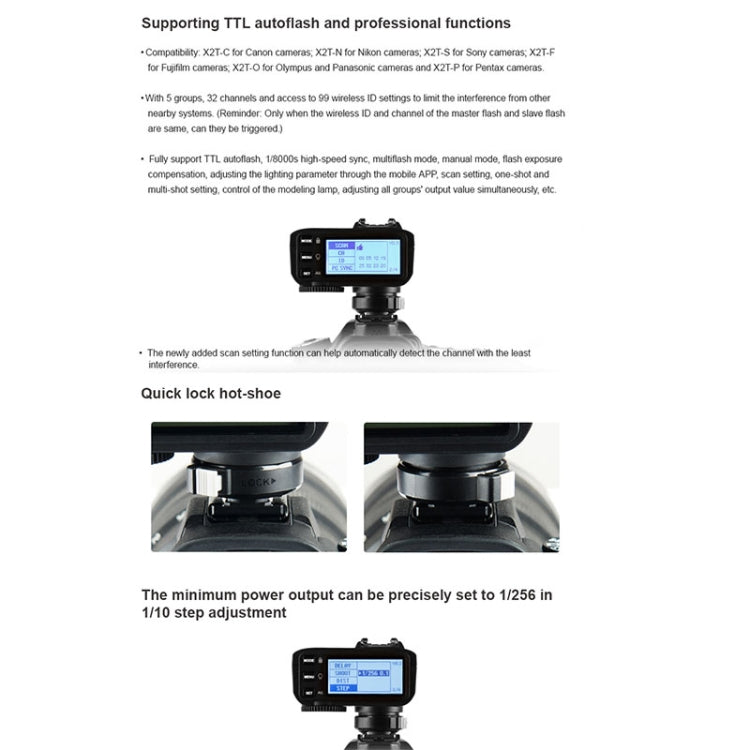 Godox X2T-S E-TTL II Bluetooth Wireless Flash Trigger for Sony, X2T-S for Sony