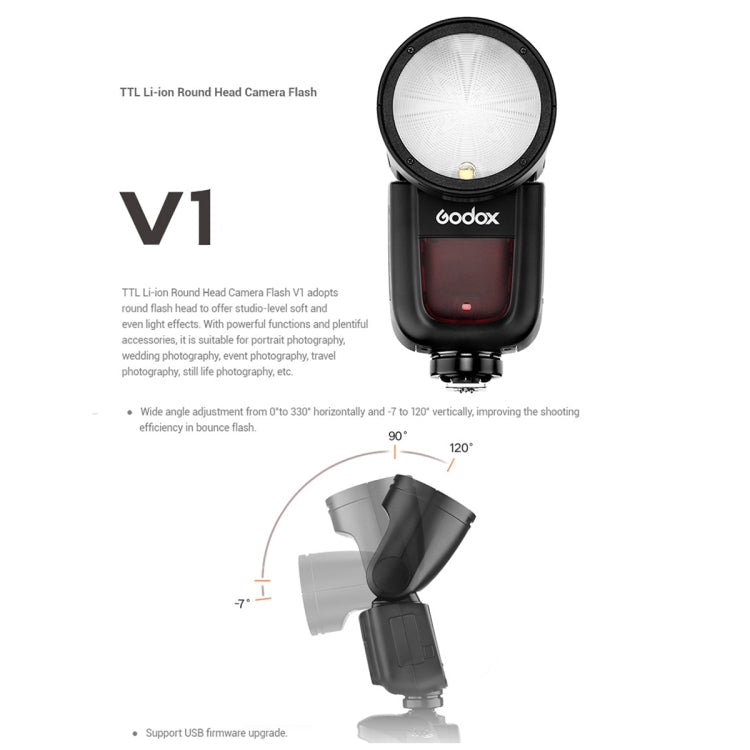 Godox V1C Round Head TTL Flash Speedlite for Canon, V1C for Canon