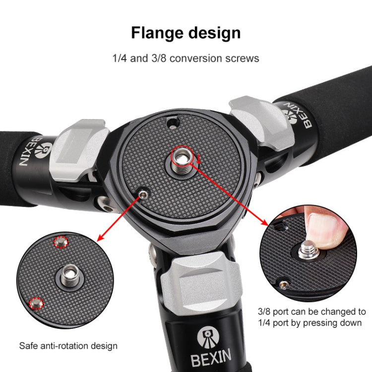 BEXIN RC294 Portable Collapsible Carbon Fiber Camera Tripod with K44 Panoramic BallHead, RC294+K44