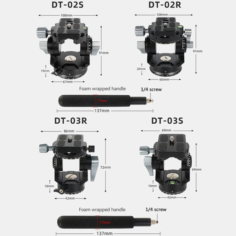 BEXIN DT-02S/S 2D 360 Degree Panorama Heavy Duty Tripod Action Fluid Drag Head with Quick Release Plate, DT-02S/S