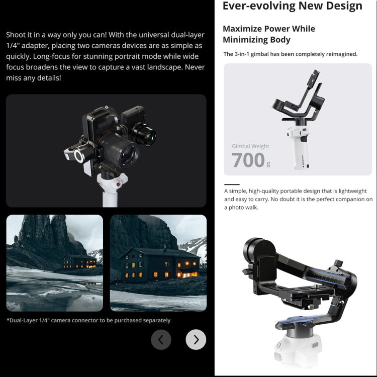 MOZA AirCross S 3 Axis Foldable Handheld Gimbal Stabilizer for DSLR Cameras and Smart Phone, AirCross S