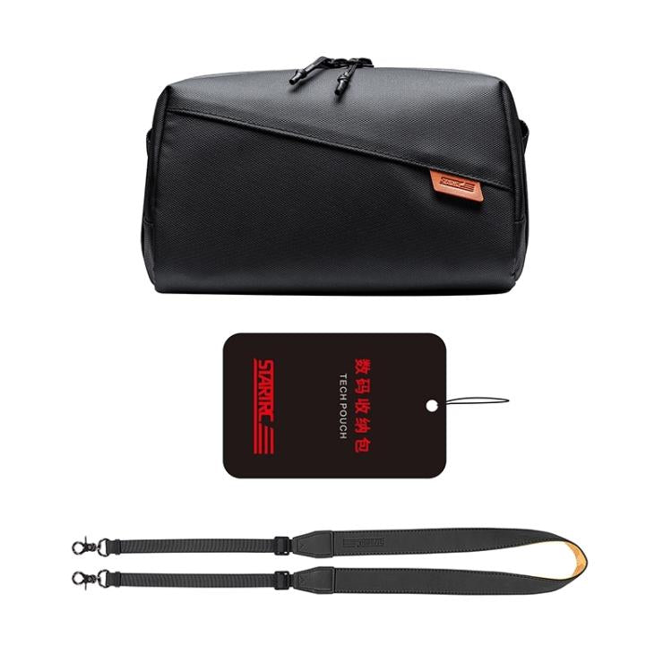 Black STARTRC digital storage bag with multiple pockets and shoulder strap for camera accessories