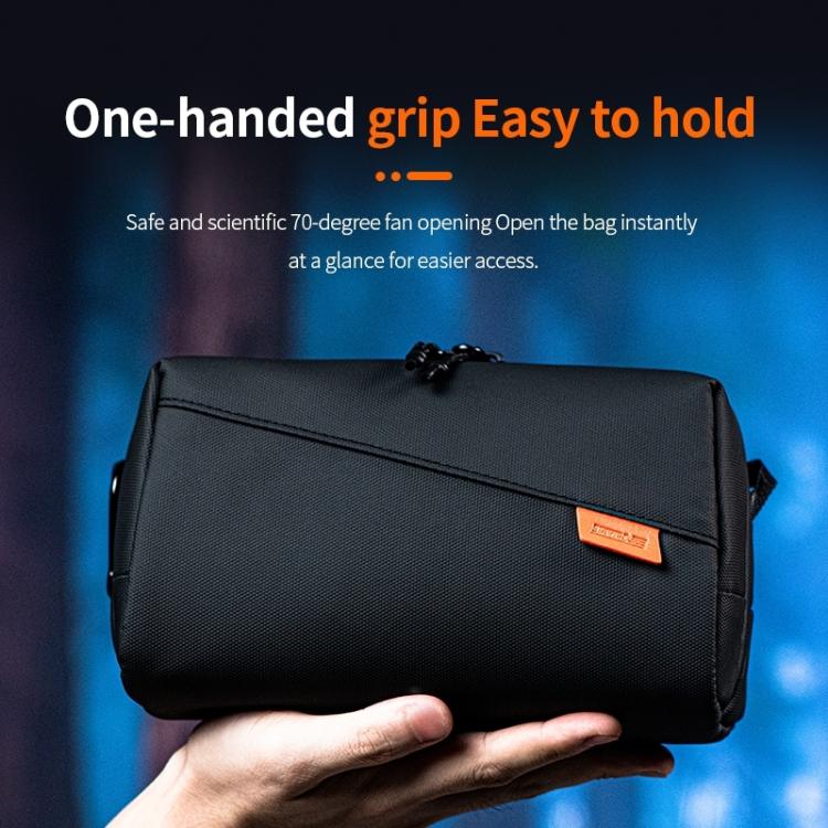 Black STARTRC multifunctional digital storage bag with shoulder strap and multiple compartments for camera accessories