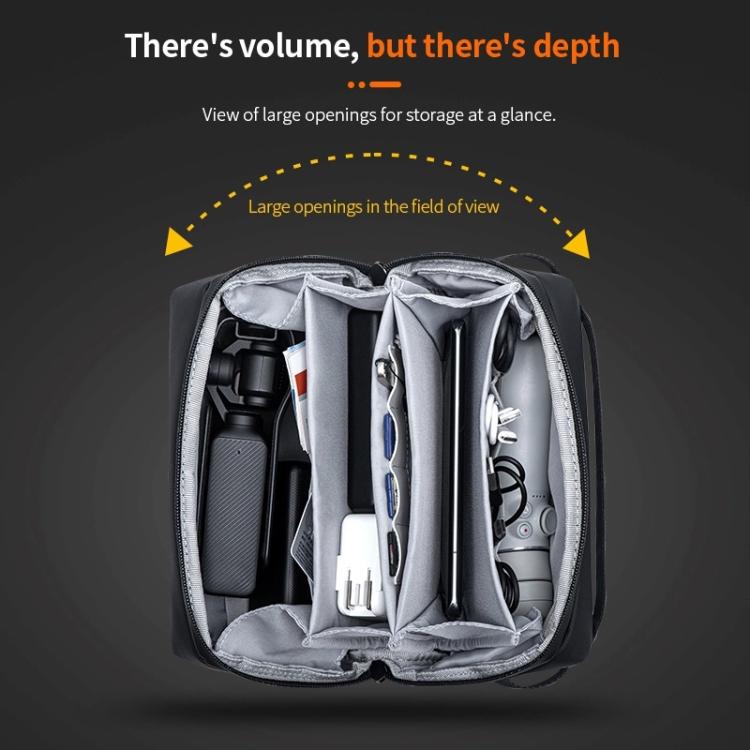 Black STARTRC digital storage bag with multiple pockets and shoulder strap for camera and electronic accessories