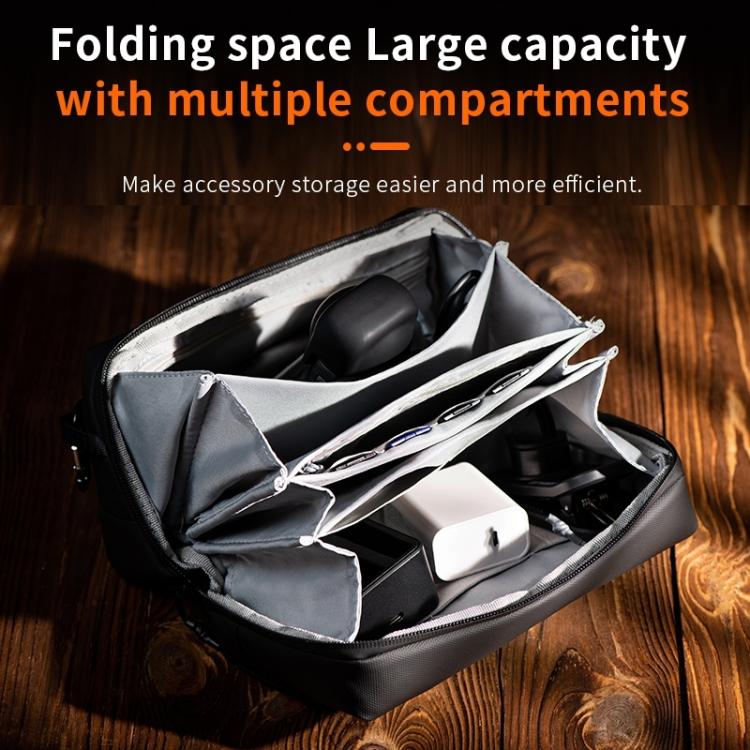 Black STARTRC multifunctional digital storage bag with shoulder strap and multi-pocket design for camera accessories