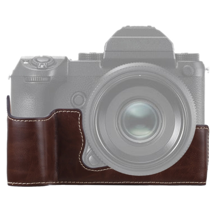 1/4 inch Thread PU Leather Camera Half Case Base for FUJIFILM GFX 50S, For FUJIFILM GFX 50S