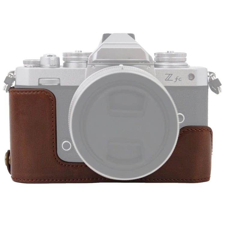 1/4 inch Thread PU Leather Camera Half Case Base for Nikon Z fc, For Nikon Z fc