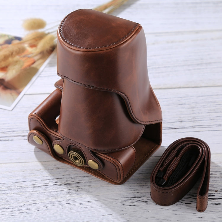Full Body Camera PU Leather Case Bag with Strap for Canon EOS M6 (18-150mm Lens), For EOS M6 (18-150mm), For EOS M6(18-150mm)
