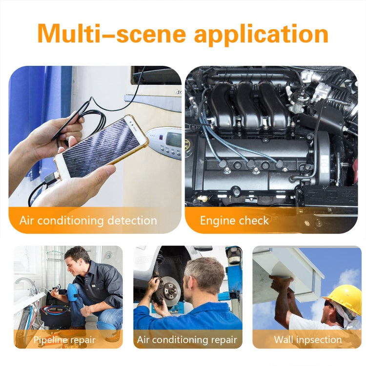 inskam107 3.9mm 3 In 1 HD Waterproof Industry Digital Endoscope Inspection Camera, Length: 1m Flexible Cable, 1m Flexible Cable