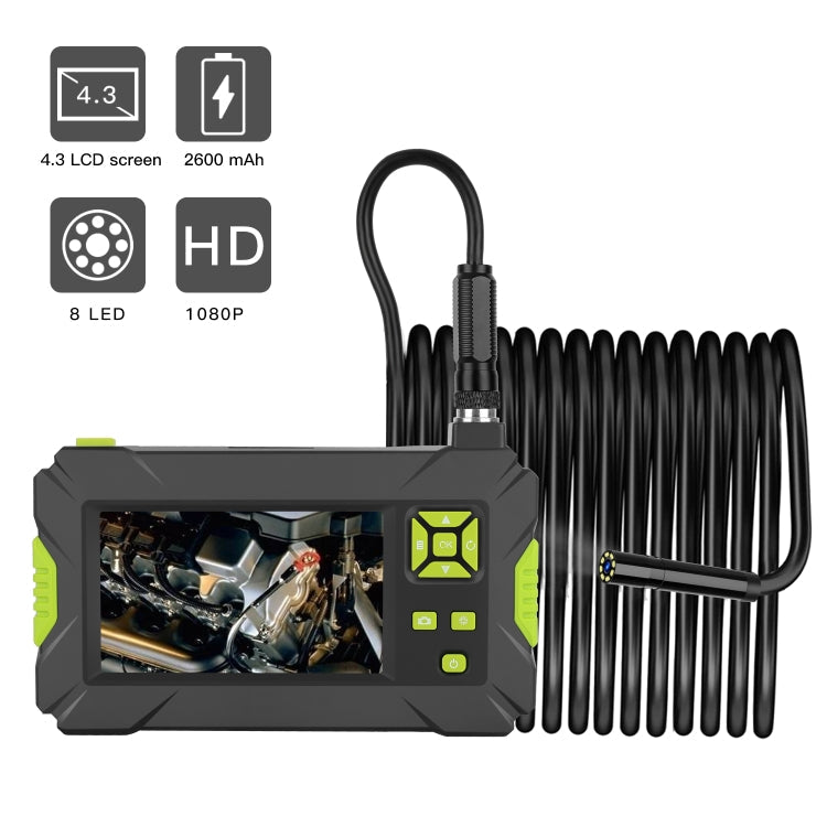 P30 5.5mm IP67 Waterproof 4.3 inch HD Portable Endoscope Hard Cable Industrial Endoscope, Cable Length: 5m, 5m, 5m (Blue)