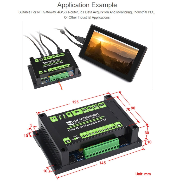 Waveshare Industrial IoT Wireless Expansion Module for Raspberry Pi CM4