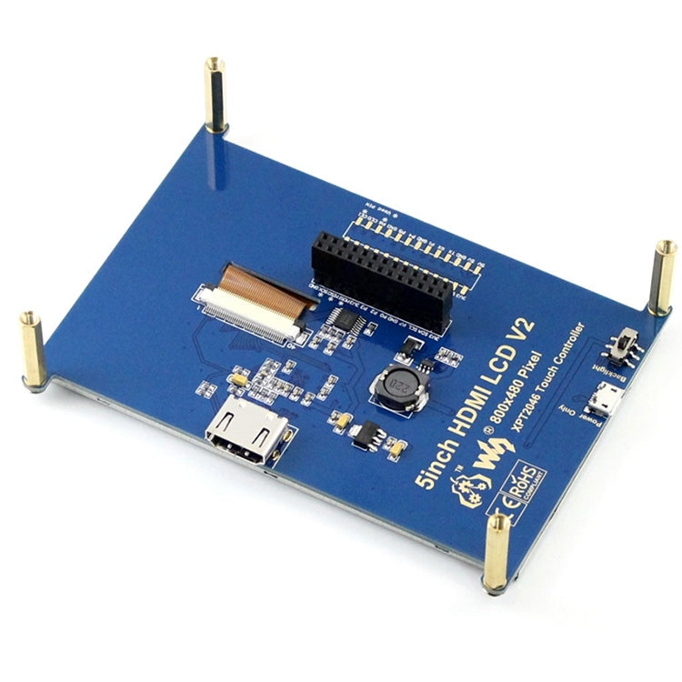 WAVESHARE 5 Inch HDMI LCD 800x480 Touch Screen  for Raspberry Pi, 5 Inch HDMI LCD