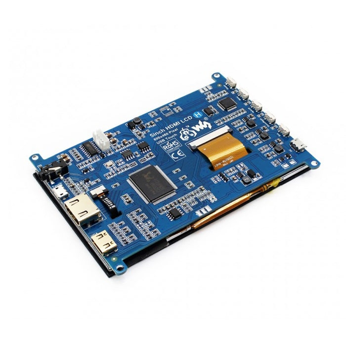 WAVESHARE 5 Inch HDMI LCD (H) 800x480 Touch Screen  for Raspberry Pi Supports Various Systems, 5 Inch HDMI LCD (H)