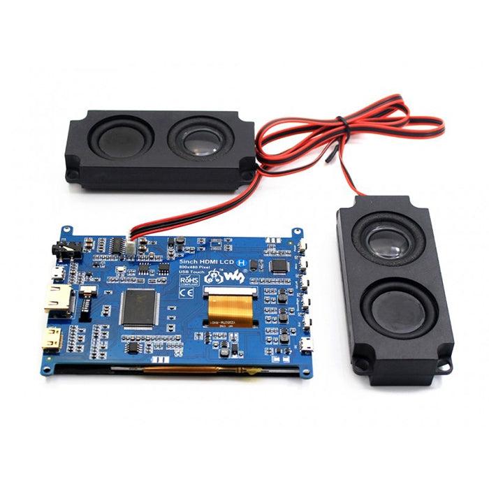 WAVESHARE 5 Inch HDMI LCD (H) 800x480 Touch Screen  for Raspberry Pi Supports Various Systems, 5 Inch HDMI LCD (H)