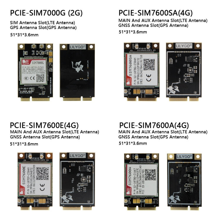 TTGO T-PCIE ESP32-WROVER-B AXP192 Chip WiFi Bluetooth Nano Card SIM Series Module Hardware Composable Development Board, SIM7600E-PCIE, SIM7600E-PCIE