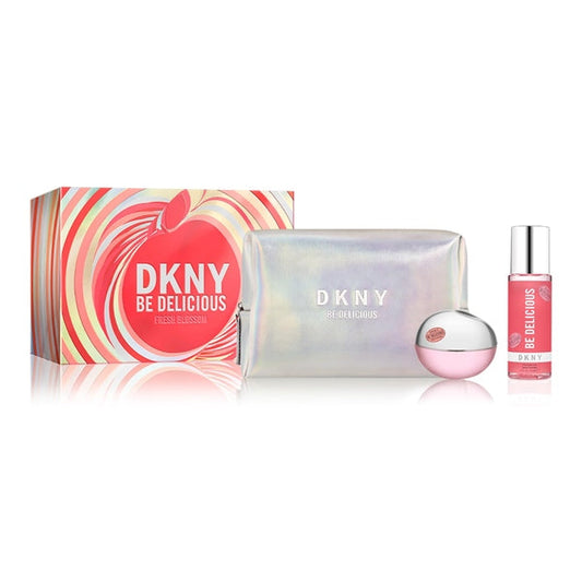 DKNY Be Delicious Fresh Blossom Gift Set 100ml EDP + 125ml Body Mist + Pouch