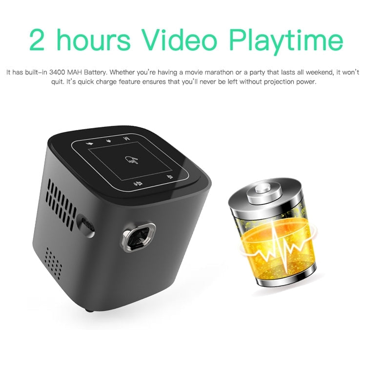 Wejoy S12 50 ANSI Lumen 1920x1080P  Android 7.1 HD Bluetooth 4.1 WiFi Smart 3D Projector, 1G+16G, 1G+16G