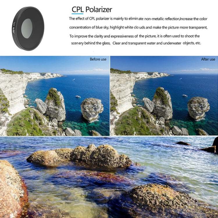 JSR 3 in 1 CPL ND8 ND16 Lens Filter For DJI Osmo Action 3, 3 in 1