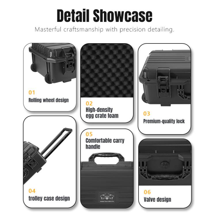 Portable Box Sealed Waterproof Trolley Suitcase For DJI Mavic 4 Pro / Mavic 3 / Air 3, For DJI Mavic 4 Pro / Mavic 3 / Air 3