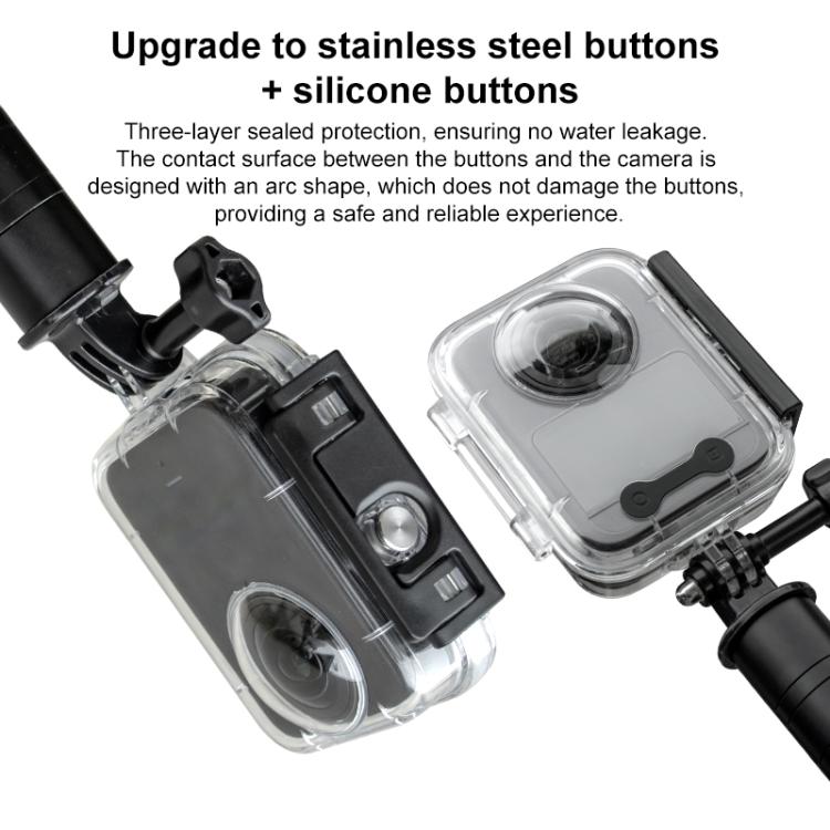 For DJI Osmo 360 50m Depth Waterproof Housing Case with Lens Silicone Cap, For DJI Osmo 360