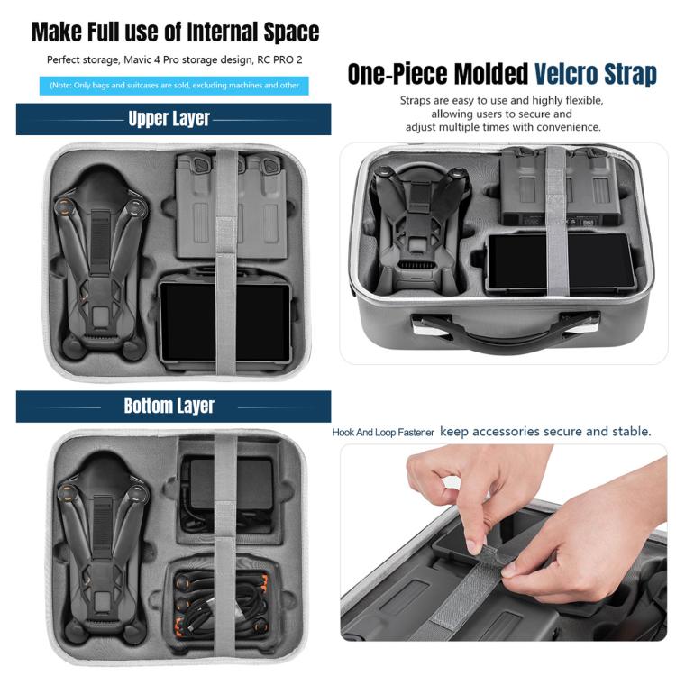 For DJI Mavic 4 Pro / RC Pro 2 STARTRC All-rounder Shoulder PU Storage Bag Handbag, For DJI Mavic 4 Pro / RC Pro 2