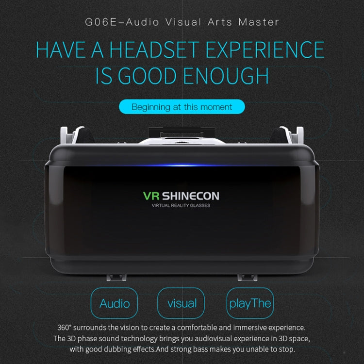 VR SHINECON G06E Virtual Reality 3D Video Glasses Suitable for 4.7 inch - 6.1 inch Smartphone with Headset, G06E