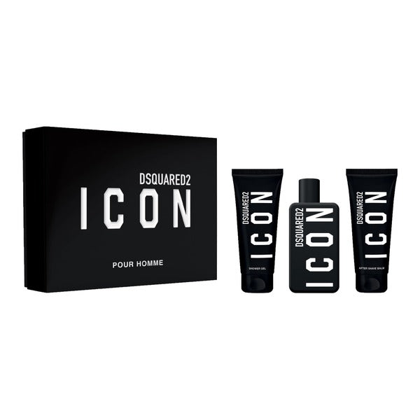 DSquared² Icon Pour Homme  Gift Set 100ml EDP + 100ml Shower Gel + 100ml Aftershave Balm