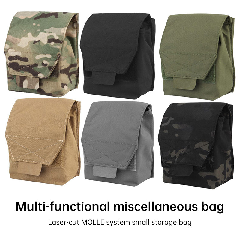 Tactical Laser Cut MOLLE Admin Pouch, Multi-Use Utility Bag for 5.56 & 9mm Mag Storage, First Aid & EDC Organizer