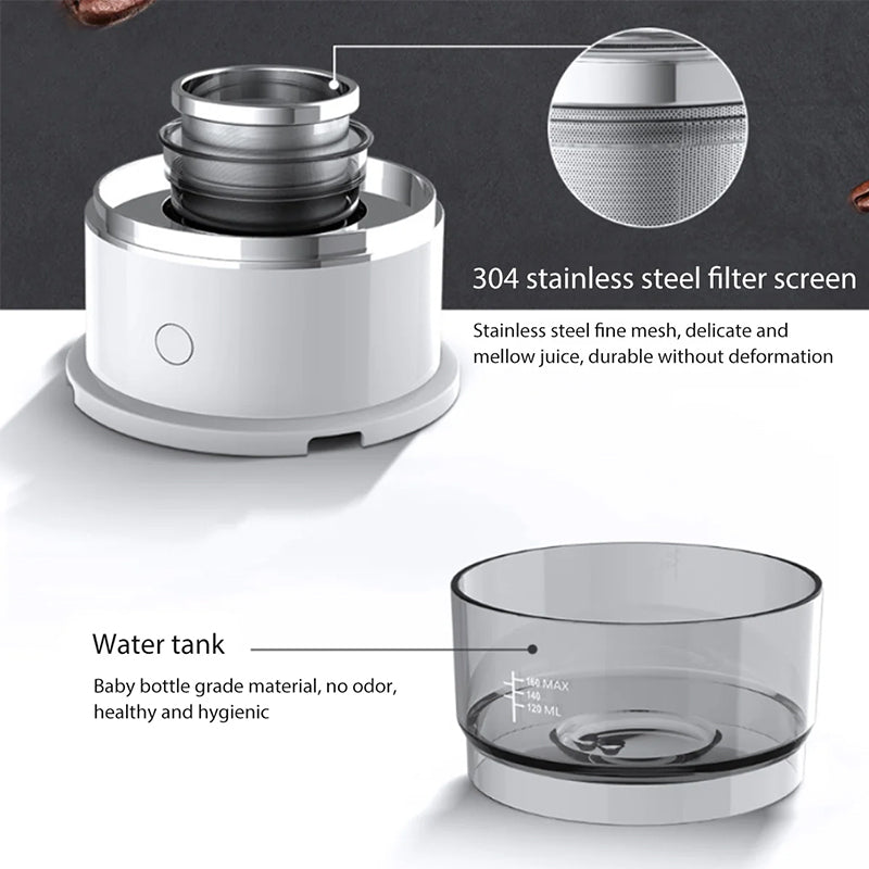 Mini Electric Coffee Grinder & Brewer – Automatic Drip Coffee Maker with Stirring Cup
