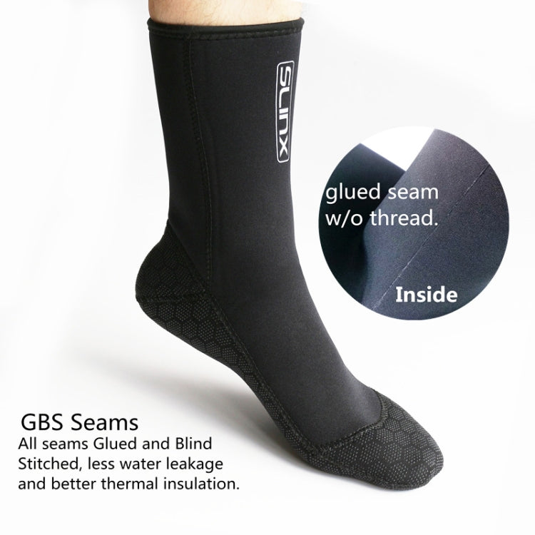 SLINX 1702 3mm Neoprene Non-slip Warm Diving Socks, S, M, L, XL