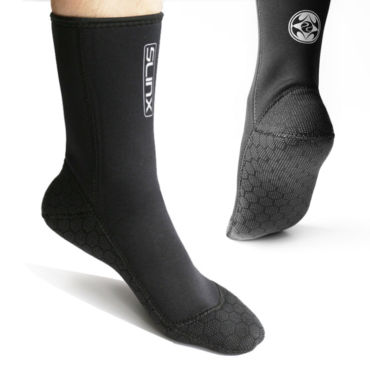 SLINX 1702 3mm Neoprene Non-slip Warm Diving Socks, S, M, L, XL