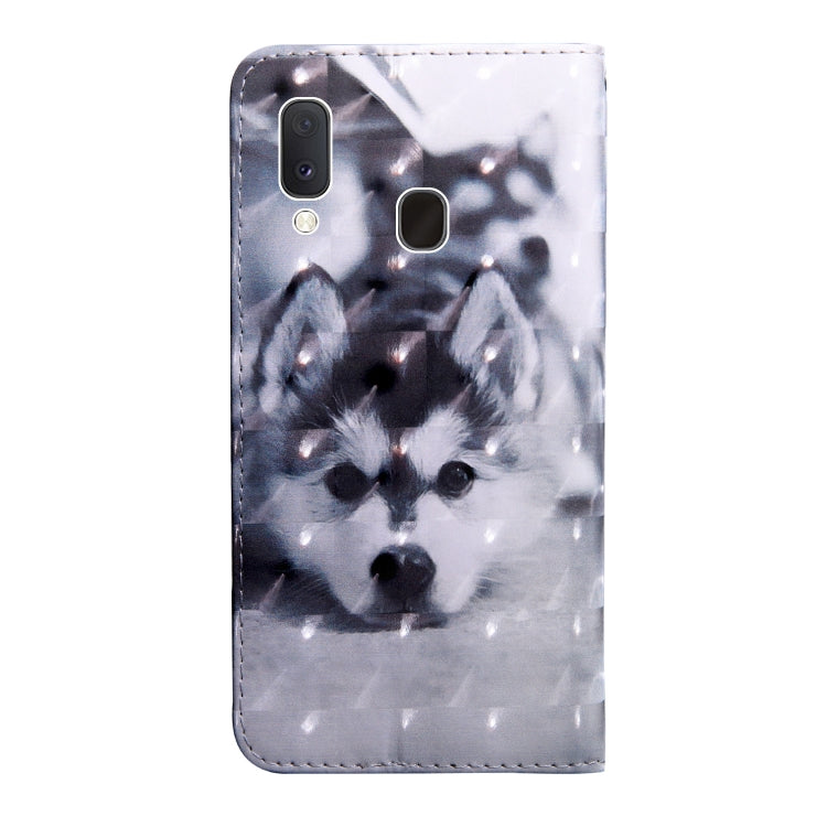 3D Painting Pattern Coloured Drawing Horizontal Flip TPU + PU Leather Case with Holder & Card Slots & Wallet, For Galaxy A20E