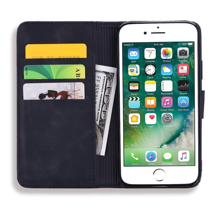 Calf Pattern Double Folding Design Embossed Leather Case with Wallet & Holder & Card Slots, For iPhone SE 2020 & 8 & 7, for iPhone XS / X, for iPhone 11 (6.1 inch), for iPhone 11 Pro (5.8 inch)