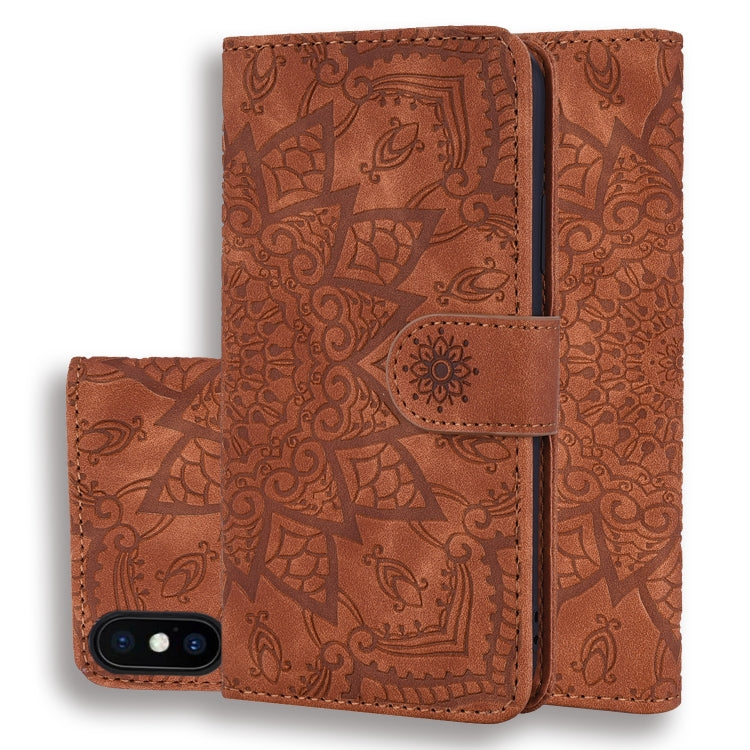 Calf Pattern Double Folding Design Embossed Leather Case with Wallet & Holder & Card Slots, For iPhone SE 2020 & 8 & 7, for iPhone XS / X, for iPhone 11 (6.1 inch), for iPhone 11 Pro (5.8 inch)