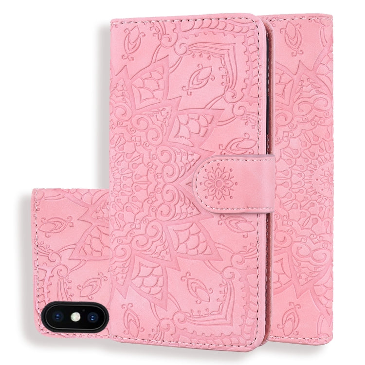 Calf Pattern Double Folding Design Embossed Leather Case with Wallet & Holder & Card Slots, For iPhone SE 2020 & 8 & 7, for iPhone XS / X, for iPhone 11 (6.1 inch), for iPhone 11 Pro (5.8 inch)
