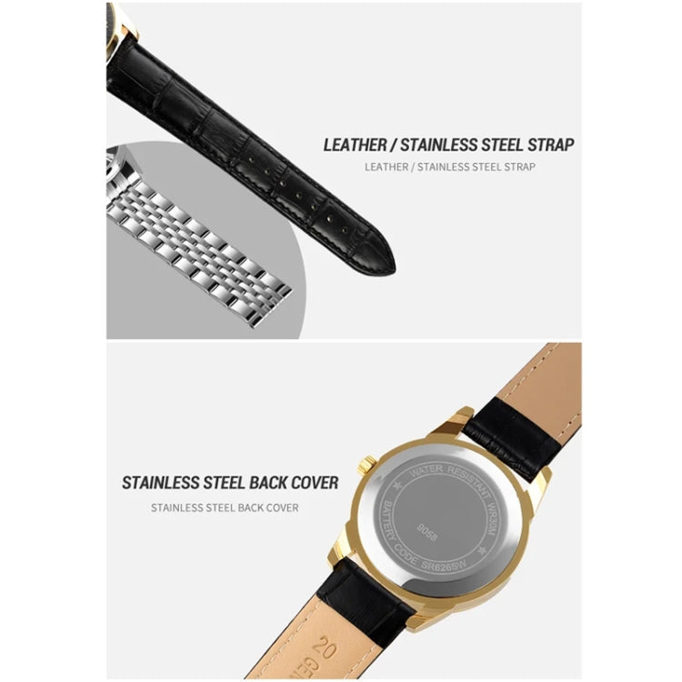 SKMEI 9058 Multifunctional Outdoor Fashion Waterproof Silver Shell Quartz Wrist Watch, EDA00092301A, EDA00092301B, EDA00092301C, EDA00092301D, EDA00092301E, EDA00092301F