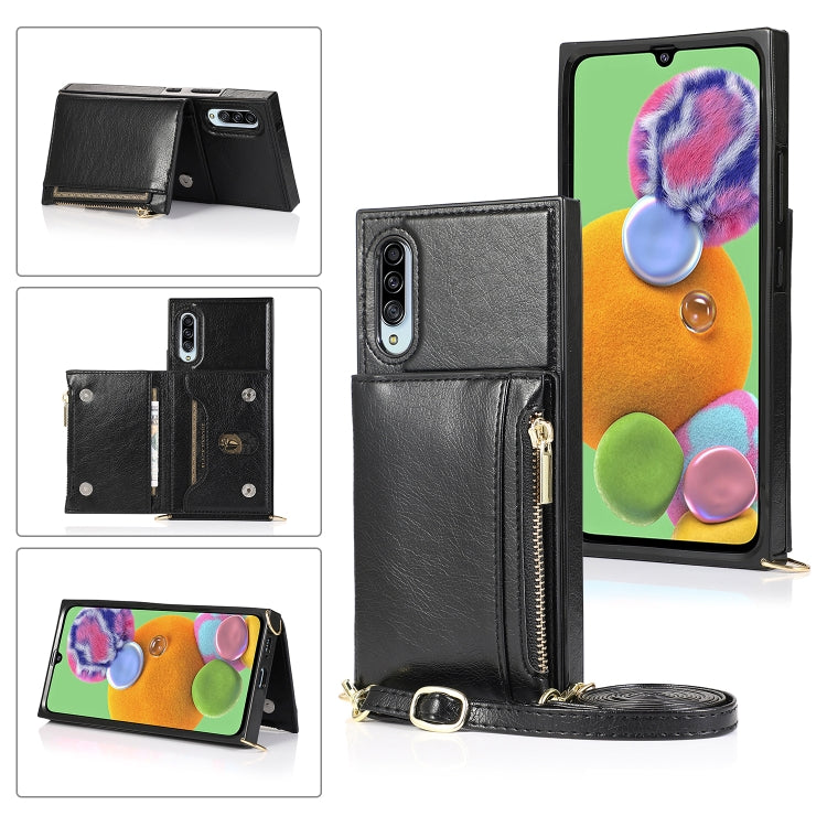Square Zipper Wallet Bag TPU+PU Back Cover Case with Holder & Card Slots & Wallet & Cross-body Strap, For Samsung Galaxy A90 5G, For Samsung Galaxy Note9, For Samsung Galaxy Note10, For Samsung Galaxy Note10 Pro, For Samsung Galaxy S9                  ...