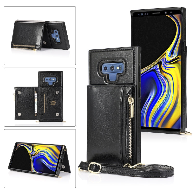 Square Zipper Wallet Bag TPU+PU Back Cover Case with Holder & Card Slots & Wallet & Cross-body Strap, For Samsung Galaxy A90 5G, For Samsung Galaxy Note9, For Samsung Galaxy Note10, For Samsung Galaxy Note10 Pro, For Samsung Galaxy S9                  ...