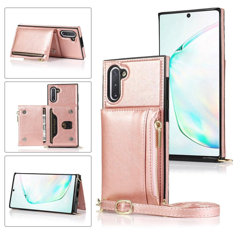 Square Zipper Wallet Bag TPU+PU Back Cover Case with Holder & Card Slots & Wallet & Cross-body Strap, For Samsung Galaxy A90 5G, For Samsung Galaxy Note9, For Samsung Galaxy Note10, For Samsung Galaxy Note10 Pro, For Samsung Galaxy S9                  ...