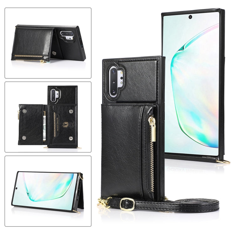 Square Zipper Wallet Bag TPU+PU Back Cover Case with Holder & Card Slots & Wallet & Cross-body Strap, For Samsung Galaxy A90 5G, For Samsung Galaxy Note9, For Samsung Galaxy Note10, For Samsung Galaxy Note10 Pro, For Samsung Galaxy S9                  ...