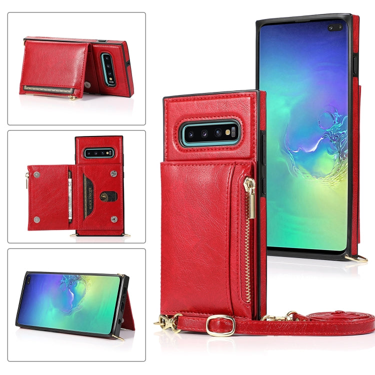 Square Zipper Wallet Bag TPU+PU Back Cover Case with Holder & Card Slots & Wallet & Cross-body Strap, For Samsung Galaxy A90 5G, For Samsung Galaxy Note9, For Samsung Galaxy Note10, For Samsung Galaxy Note10 Pro, For Samsung Galaxy S9                  ...