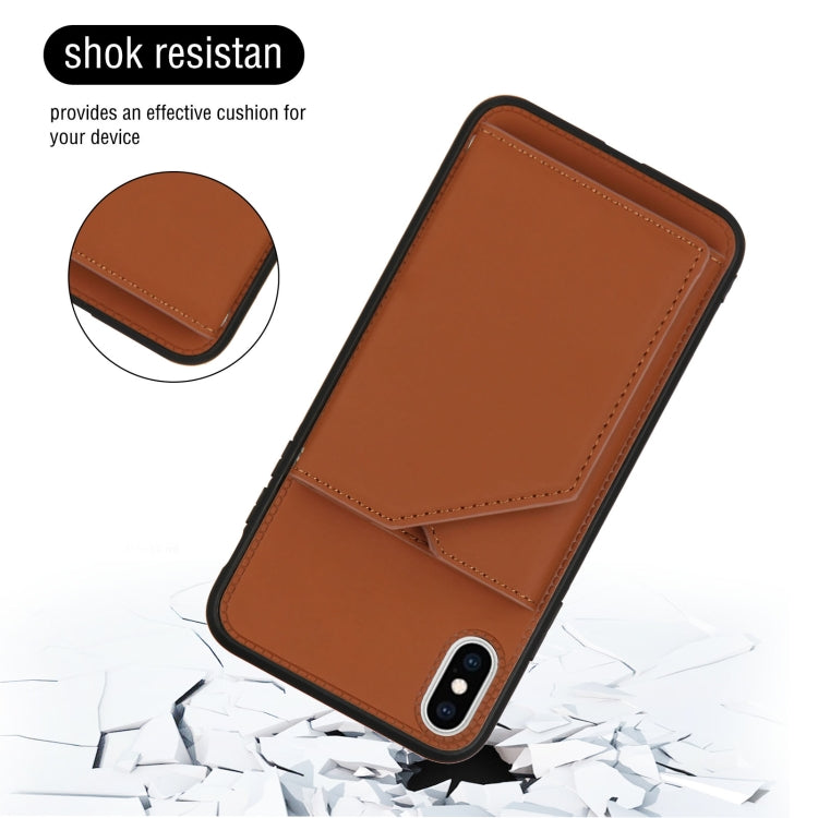 Skin Feel PU + TPU + PC Back Cover Shockproof Case with Card Slots & Holder & Photo Frame, For iPhone X / XS, For iPhone XR, For iPhone XS Max, For iPhone 11 Pro, For iPhone 11