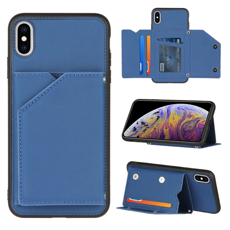 Skin Feel PU + TPU + PC Back Cover Shockproof Case with Card Slots & Holder & Photo Frame, For iPhone X / XS, For iPhone XR, For iPhone XS Max, For iPhone 11 Pro, For iPhone 11