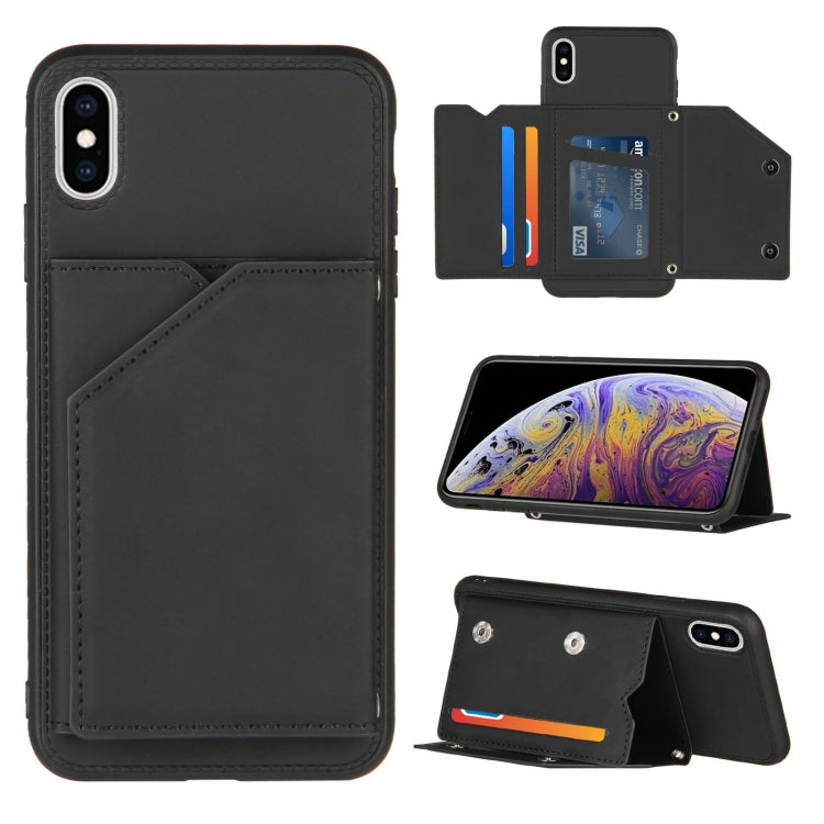 Skin Feel PU + TPU + PC Back Cover Shockproof Case with Card Slots & Holder & Photo Frame, For iPhone X / XS, For iPhone XR, For iPhone XS Max, For iPhone 11 Pro, For iPhone 11