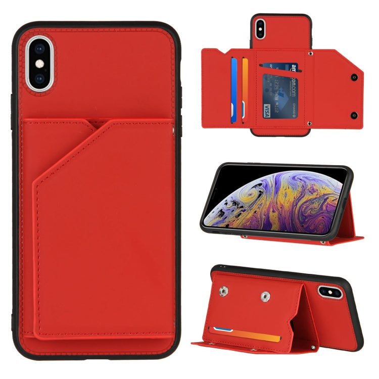 Skin Feel PU + TPU + PC Back Cover Shockproof Case with Card Slots & Holder & Photo Frame, For iPhone X / XS, For iPhone XR, For iPhone XS Max, For iPhone 11 Pro, For iPhone 11