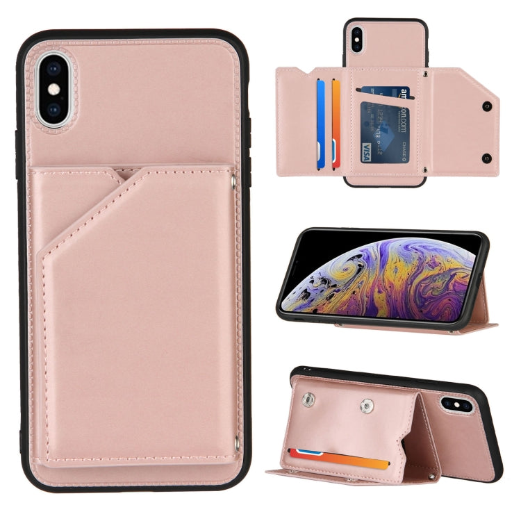 Skin Feel PU + TPU + PC Back Cover Shockproof Case with Card Slots & Holder & Photo Frame, For iPhone X / XS, For iPhone XR, For iPhone XS Max, For iPhone 11 Pro, For iPhone 11