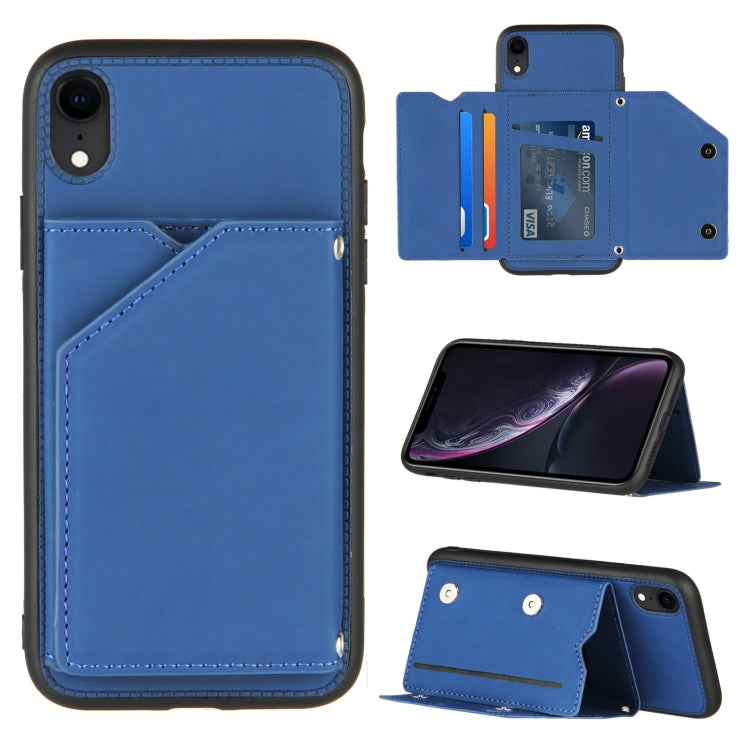 Skin Feel PU + TPU + PC Back Cover Shockproof Case with Card Slots & Holder & Photo Frame, For iPhone X / XS, For iPhone XR, For iPhone XS Max, For iPhone 11 Pro, For iPhone 11