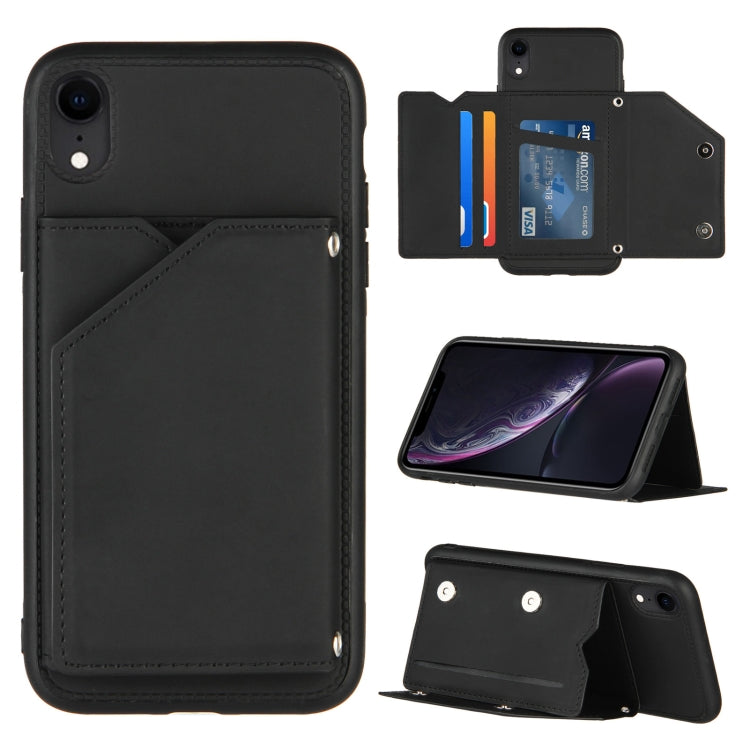 Skin Feel PU + TPU + PC Back Cover Shockproof Case with Card Slots & Holder & Photo Frame, For iPhone X / XS, For iPhone XR, For iPhone XS Max, For iPhone 11 Pro, For iPhone 11