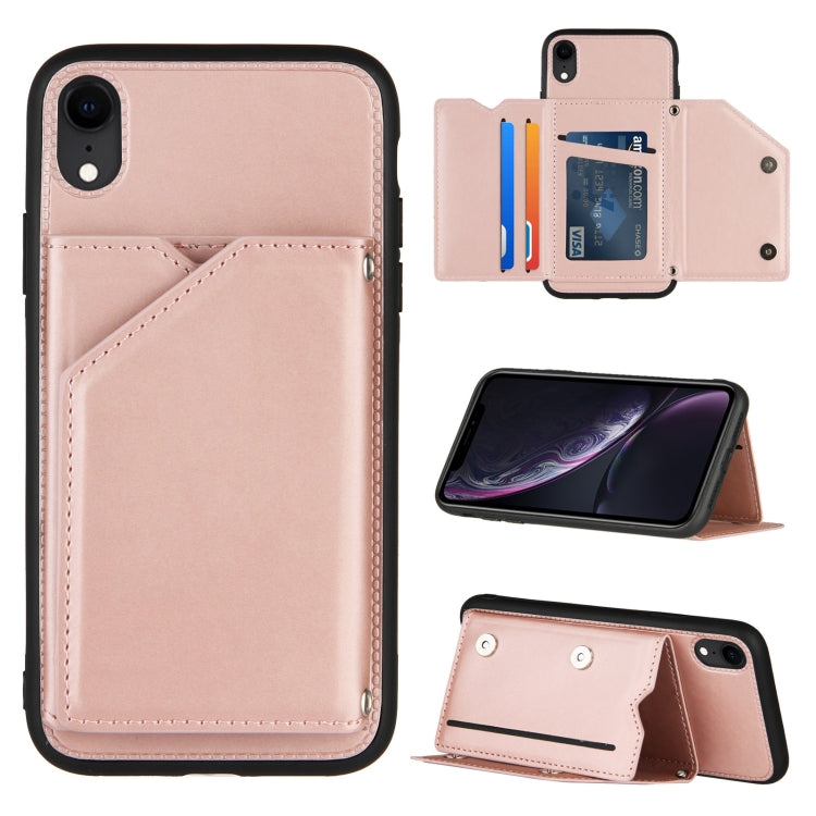 Skin Feel PU + TPU + PC Back Cover Shockproof Case with Card Slots & Holder & Photo Frame, For iPhone X / XS, For iPhone XR, For iPhone XS Max, For iPhone 11 Pro, For iPhone 11